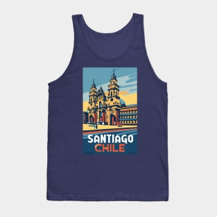 A Vintage Travel Art of Santiago - Chile Tank Top